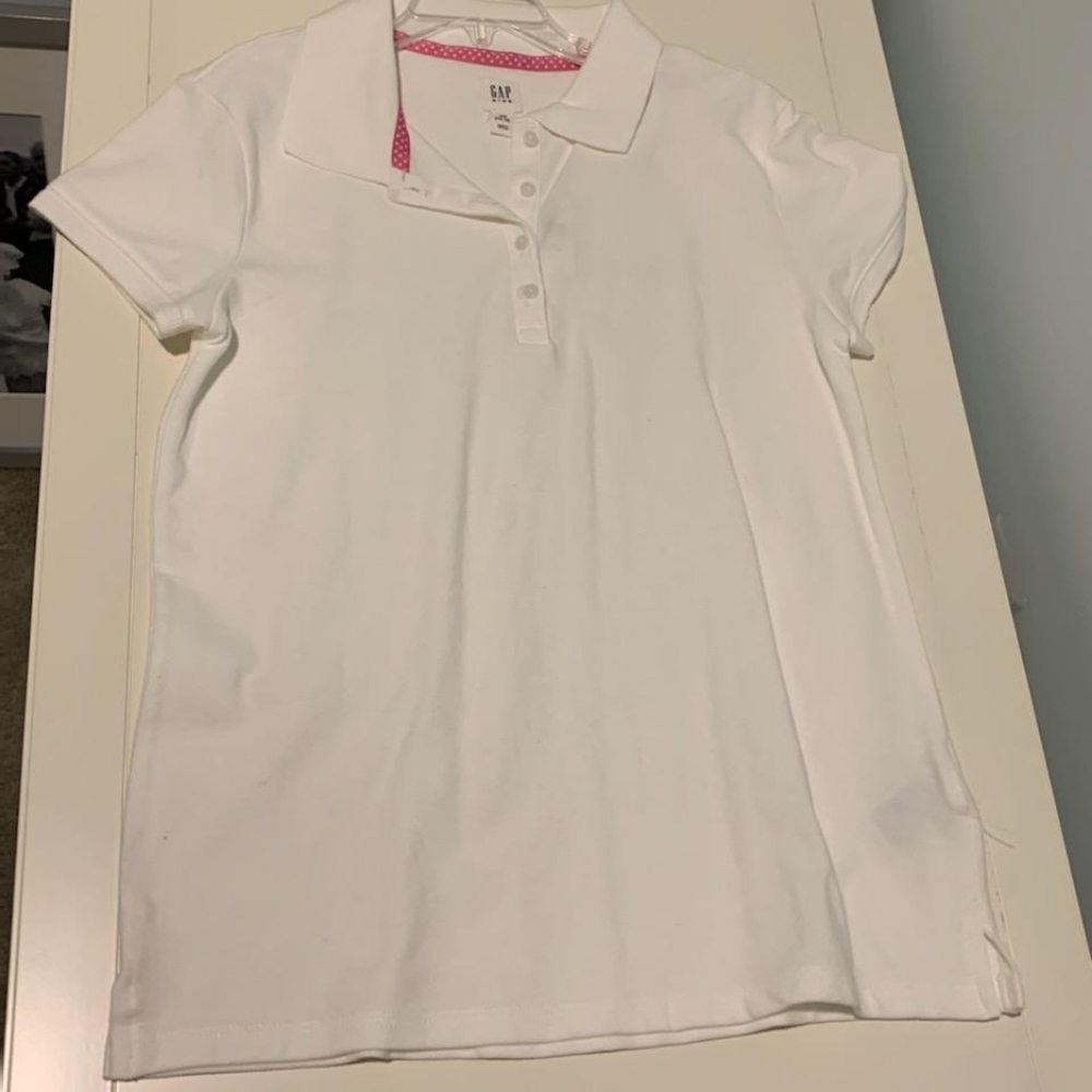 💚Gap girls white polo shirt